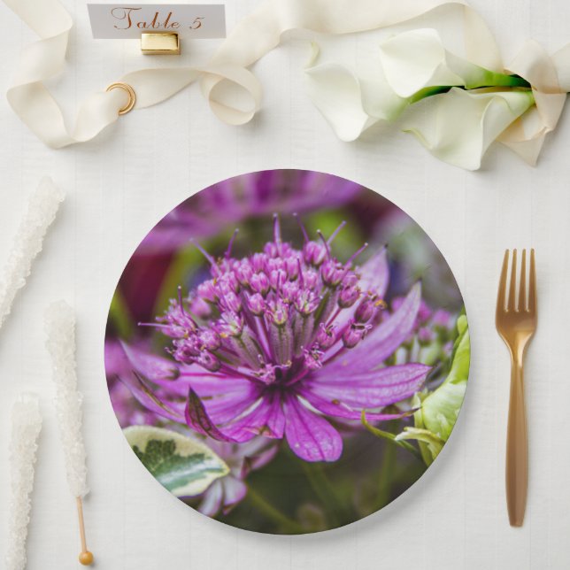 Prato De Papel Magia requintada de flores #1 (Casamento)