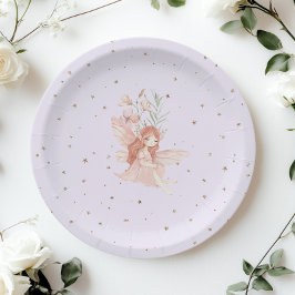 Prato De Papel Magic Fairy First Birthday Enchanted Lilac