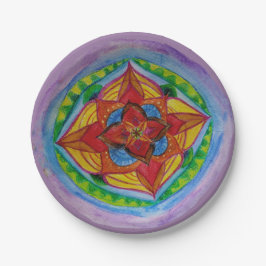 Prato De Papel Magic Mandala Compass Custom Paper Placas 7"