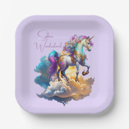 Prato De Papel Magical Unicorn Fantasy nutre aniversário de roman