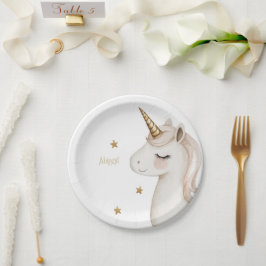 Prato De Papel Magical Unicorn Neutral Birthday Party