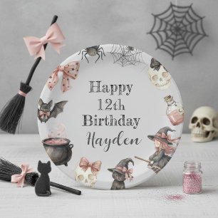 Prato de papel mágico de aniversário de Halloween