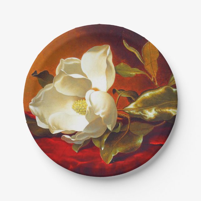 Prato De Papel Magnolia em Red Velvet Martin Johnson Heade (Frente)
