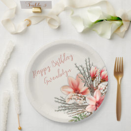 Prato De Papel Magnolia - Placas de Festa de aniversário Willow