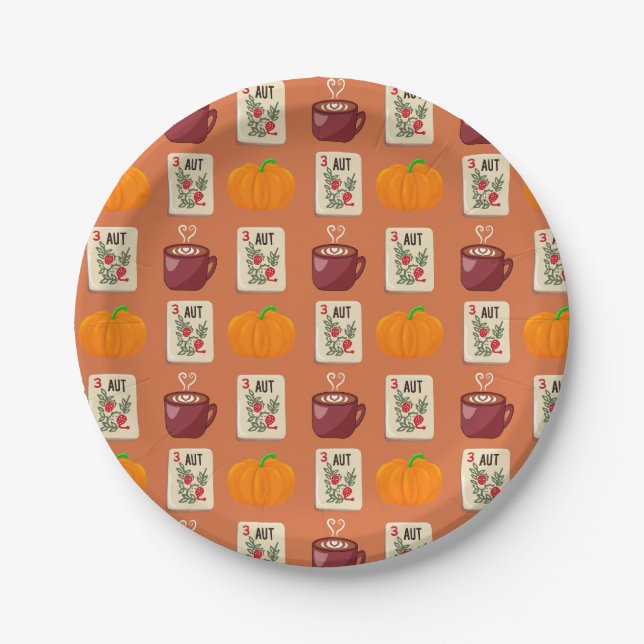 Prato De Papel Mahjong Autumn Plate (Frente)