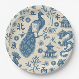 Prato De Papel Mahjong Toile Paper Plates
