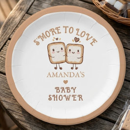 Prato De Papel Mais amor ao redor da fogueira - Baby Shower