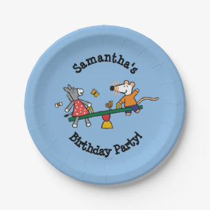 Prato De Papel Maisy e balanço Dotty no campo de jogos