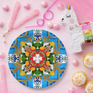 Prato De Papel Majolica,azulejos do Mediterrâneo