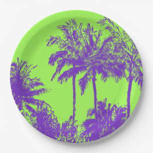 Prato De Papel Makena Beach Hawaiian Sketchy Palms