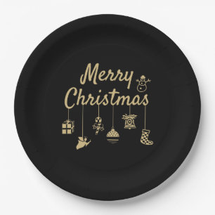 Prato De Papel Mal Natal Ornaments - Ouro