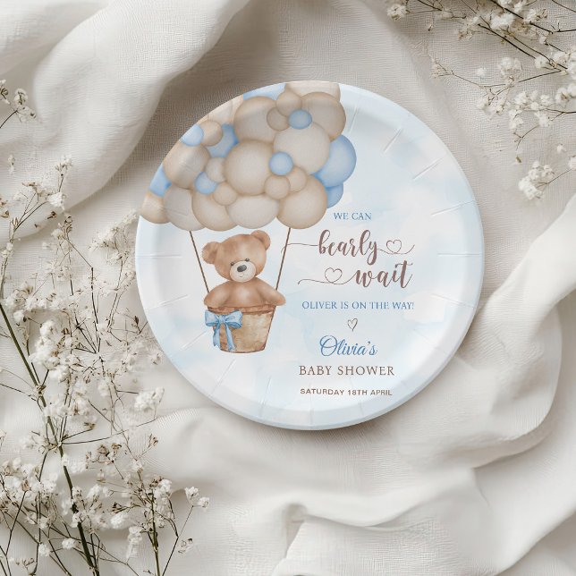 Prato De Papel Mal Podemos Esperar Churrasco de Balão Baby Shower (Criador carregado)