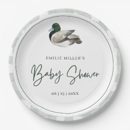 Prato De Papel Mallard Duck Baby Shower Gender Neutral Green