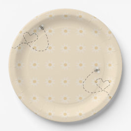 Prato De Papel Mamãe para Bee Chá de fraldas Plates