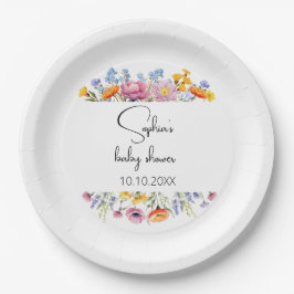 Prato De Papel Mamãe para Bee Wildflower Chá de fraldas