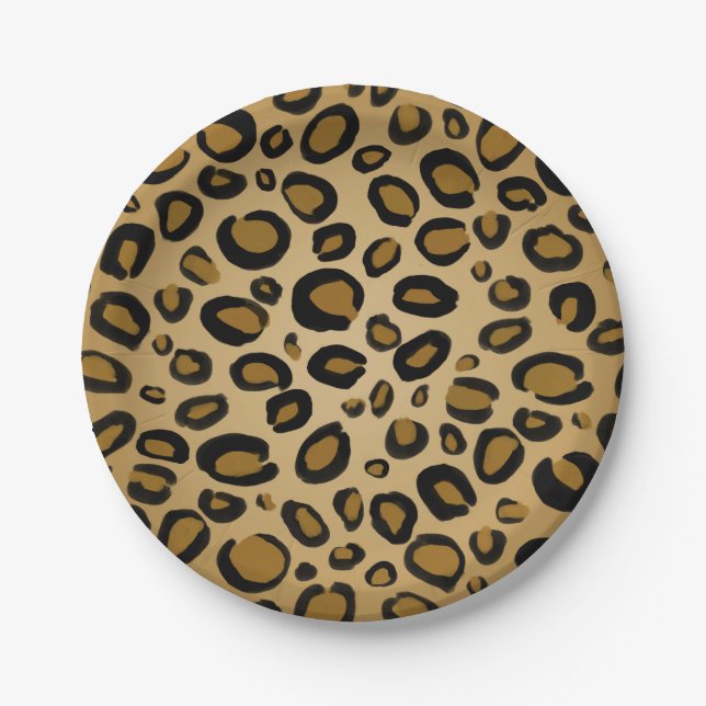 Prato De Papel Manchas Estampadas de Leopardo Guepardo Pintado Do (Frente)