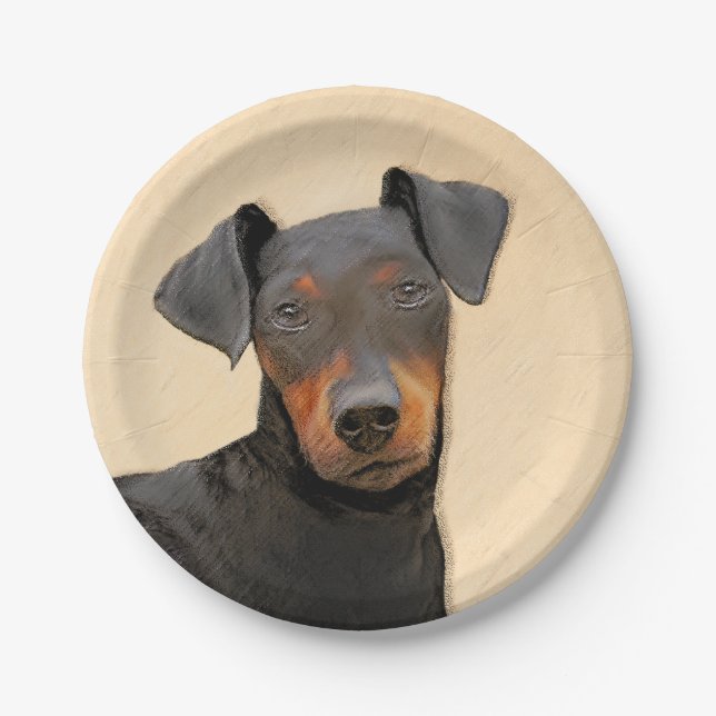Prato De Papel Manchester Terrier Pintura Original (Frente)