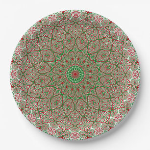 Prato De Papel Mandala de Natal Ornamental 2