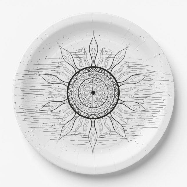 Prato De Papel Mandala do Sol 1 (Frente)