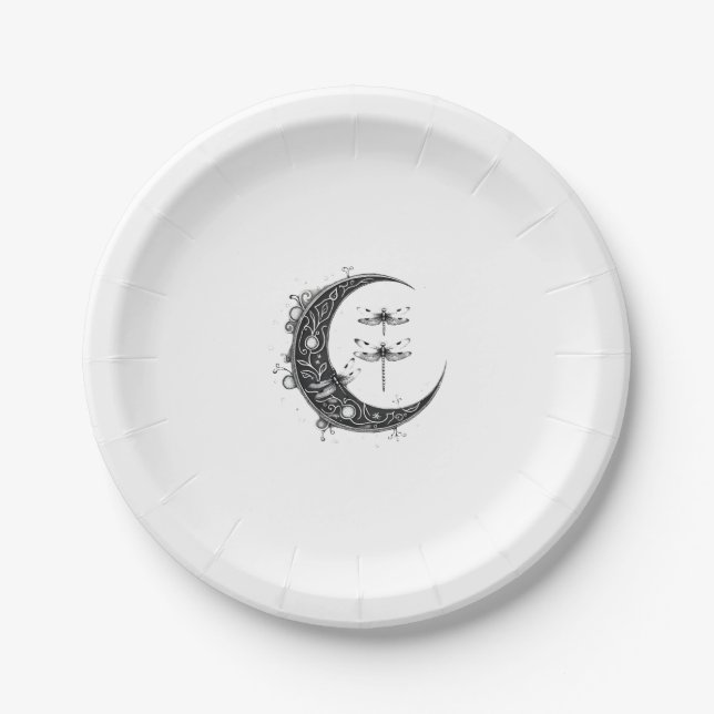 Prato De Papel Mandala Dragonfly Gothic Dragonflies (1) (Frente)