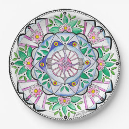 Prato De Papel Mandala Floribunda