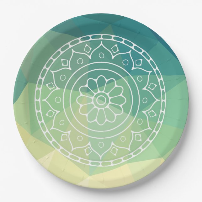 Prato De Papel Mandala Flower Boho Inspiration (Frente)