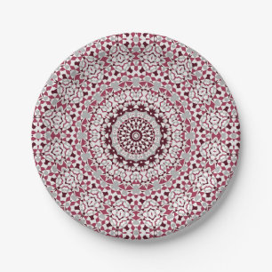 Prato De Papel Mandala is burgundy-gray