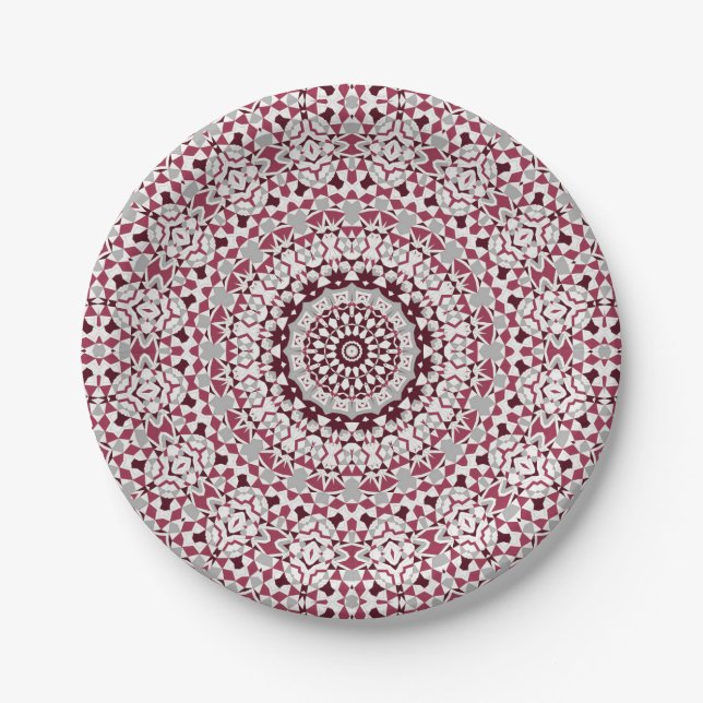 Prato De Papel Mandala is burgundy-gray (Frente)