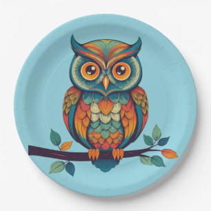 Prato De Papel Mandala Owl