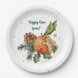 Prato De Papel "Mandarim e feriado delrece aquarela"