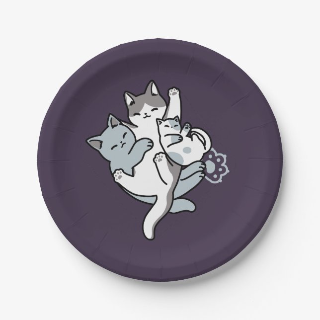 Prato De Papel Manípulo De Rato - Gatos De Dormir Em Cute (Frente)