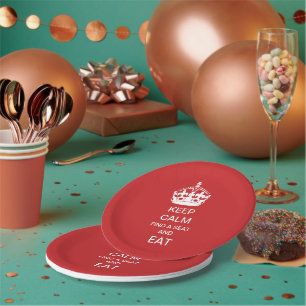 Prato De Papel Mantenha a calma e coma