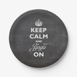 Prato De Papel Mantenha Calma E Jingle No Feriado Engraçado De Ch