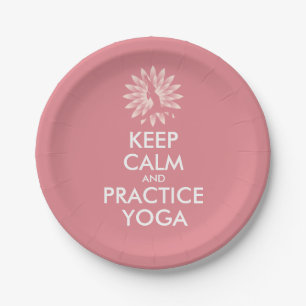 Prato De Papel Mantenha calma e pratique yoga