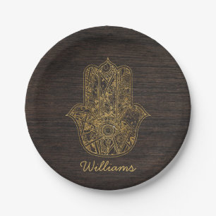 Prato De Papel Mão do símbolo Fátima amuleto design