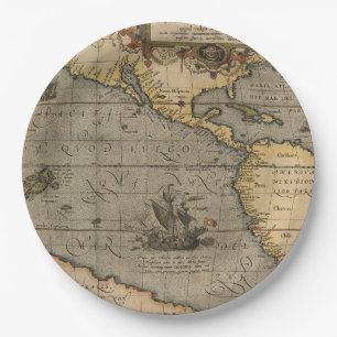 Prato De Papel Mapa antigo antigo inspirado (14) Bagagem