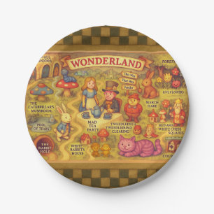 Prato De Papel Mapa Caprichoso das Aventuras de Alice no País das