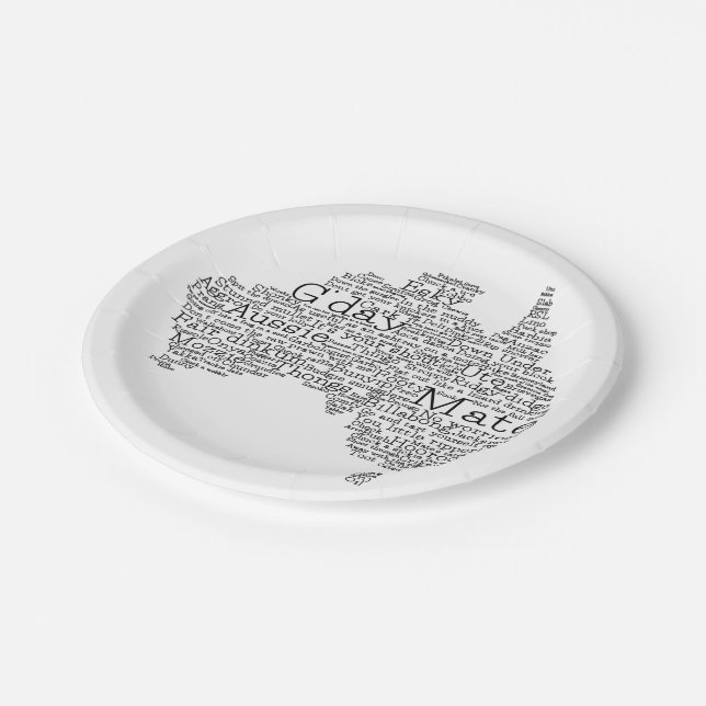Prato De Papel mapa das gírias australianas (Inclinado)