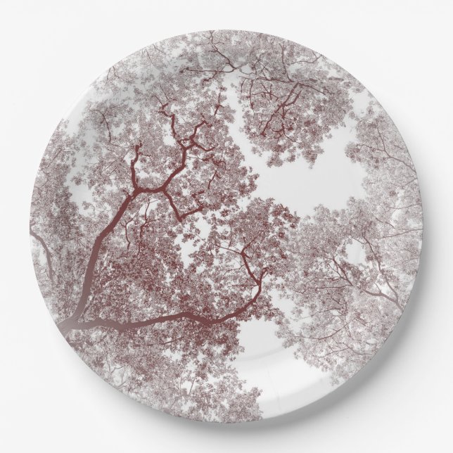 Prato De Papel Mapa de Árvores 4 (Frente)