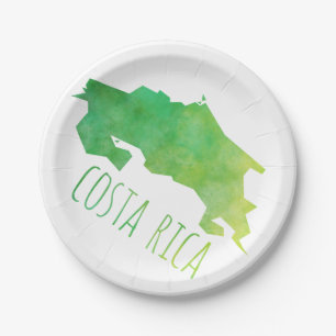 Prato De Papel Mapa de Costa Rica