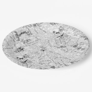 Prato De Papel Mapa de Paris