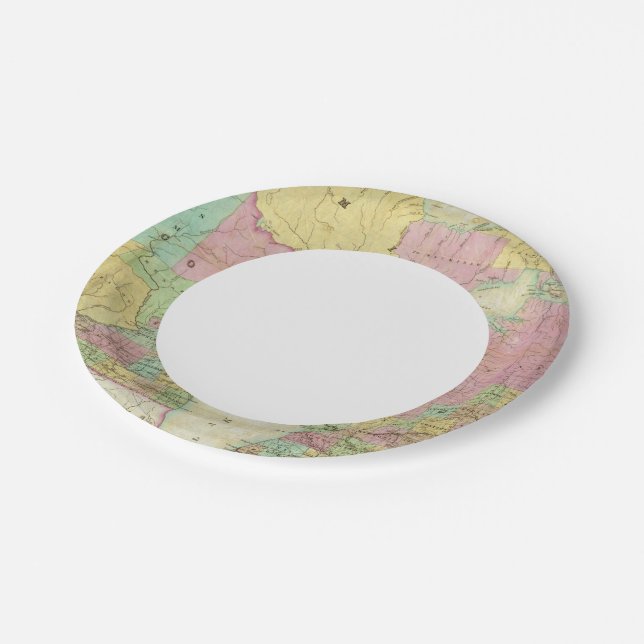 Prato De Papel Mapa do Estado de Michigan (Inclinado)