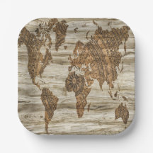 Mapa marrom do mundo impresso