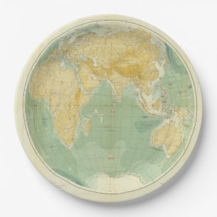 Prato De Papel Mapa Mundial do Oceano Índico, Europa, Ásia e Á