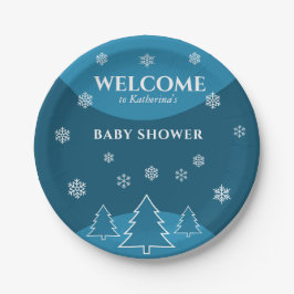 Prato De Papel Maravilha azul de inverno flocos de neve árvores c