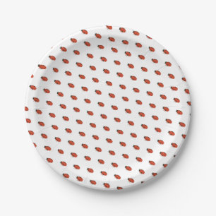 Prato De Papel Maravilhas Naturais Ilustram Padrão de Ladybug