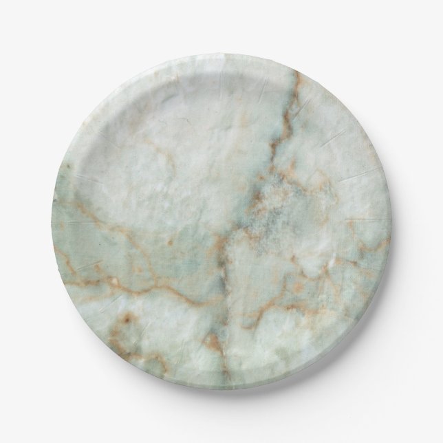 Prato De Papel Marbe Branco (Frente)