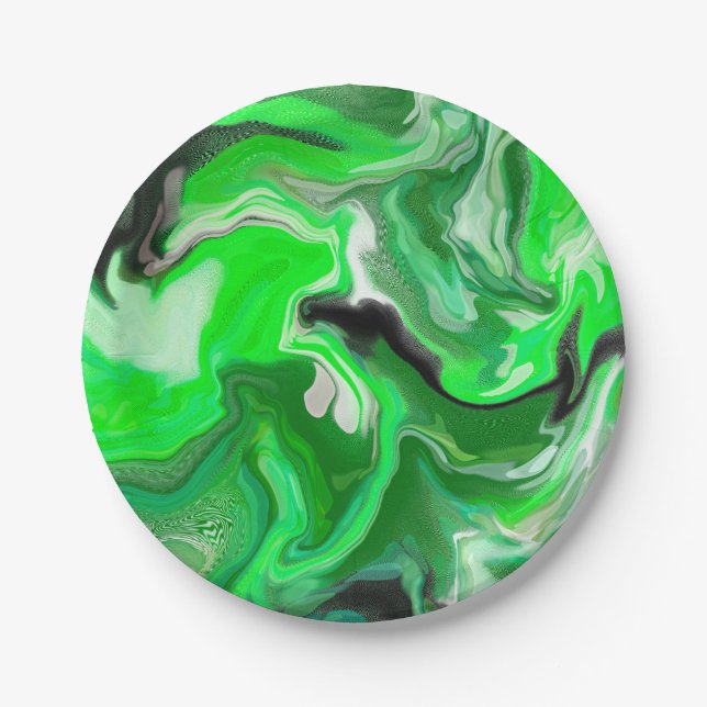Prato De Papel Marble Art digital verde (Frente)