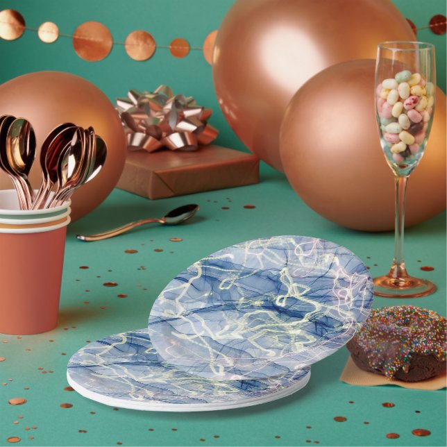 Prato De Papel Marbling incrível! (Múltiplo)