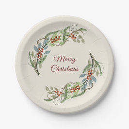 Prato De Papel Marcha de Natal Elegante Botânica